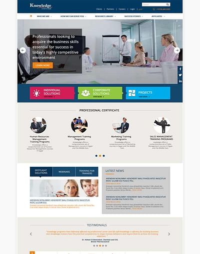 KNOWLEDGE corporate website - Webseitengestaltung