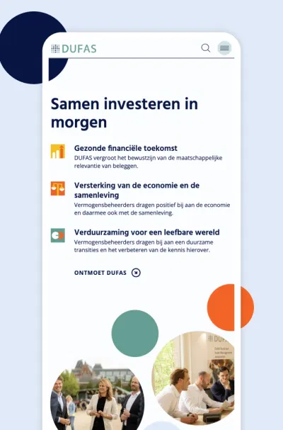 DUFAS: Een smooth en strakke website - Ontwerp