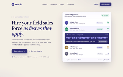 Onrolo, recruitment operations platform - Artificial Intelligence