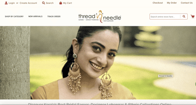 Ecommerce website developed for Thread N Needle - Création de site internet
