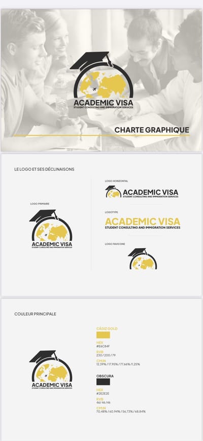 Création Identité Graphique & Branding – Academic Visa - Growth Marketing