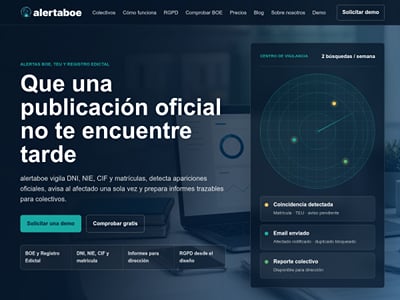 ALERTABOE: marca, web y SEO/GEO para vigilar el BOE - Référencement naturel