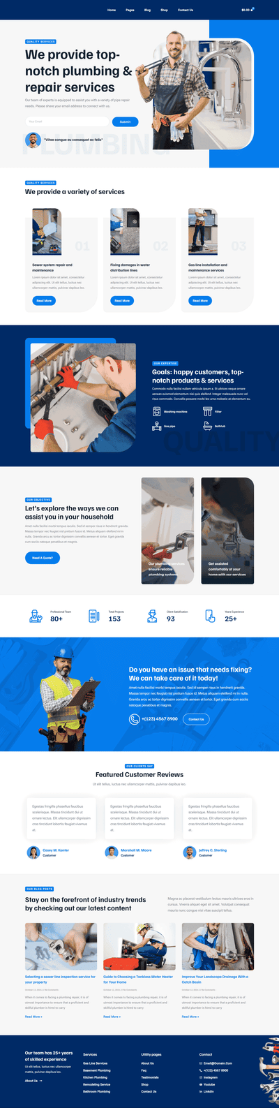 Top-Notch Plumbing & Repair Services Website Redesign - Website Creation
