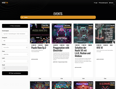 Histix Event & Ticketplattform (Laravel) - Webanwendung