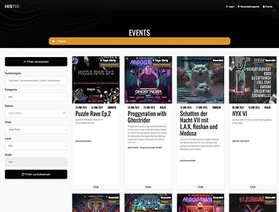 Histix Event & Ticketplattform (Laravel) - Applicazione web