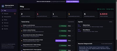 Demo: CRM para empresas de reformas, de lead a cobro - Application web