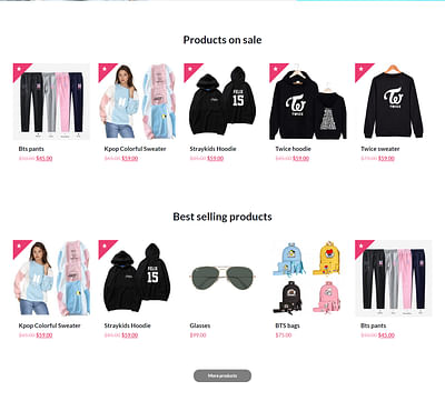 Site de vente en ligne pour une marque coréenne - Webseitengestaltung