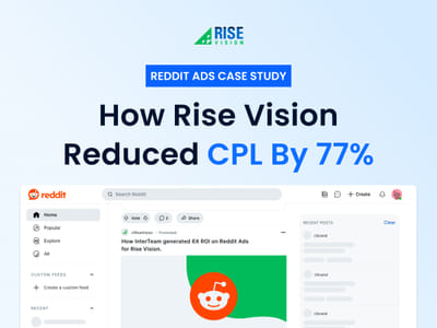 Rise Vision Case Study - 6x ROI & 70% Lower CPL on Reddit Ads - Digital Strategy