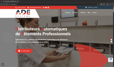 Actualisation et optimisation du site internet – ADE Système - Digital Strategy