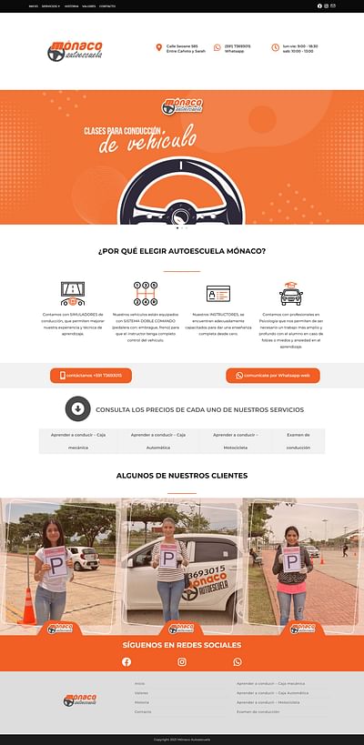 Autoescuela Mónaco - Creación de Sitios Web