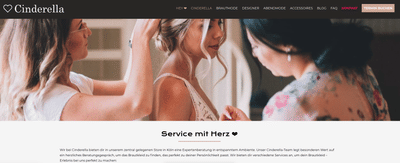 Cinderella Braut- und Abendmoden - Onlinewerbung