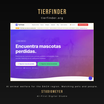 TierFinder: KI-Plattform fuer verlorene und gefundene Haustiere - Software Entwicklung