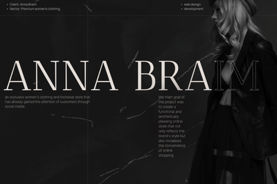 Anna Braim — Premium Fashion E-commerce Website - Werbung