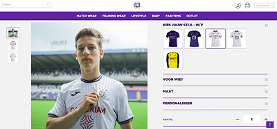 RSC Anderlecht -  Shopware 6 Webshop + Integraties - Ergonomie (UX/UI)
