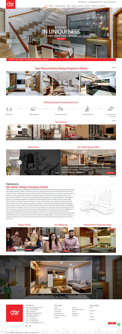d2r Interior Design Company Cochin - Creazione di siti web
