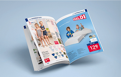 Opmaak en fotografie wekelijkse Aldi folder - Image de marque & branding