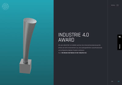 Scrollytelling Landingpage – Industrie 4.0 Award - Webseitengestaltung