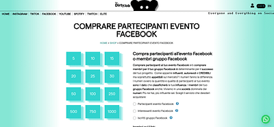 Partecipanti Evento Facebook - Social media