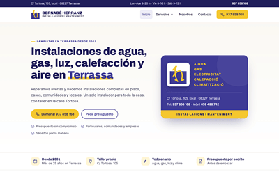 Web de muestra para un lampista de Terrassa - Création de site internet