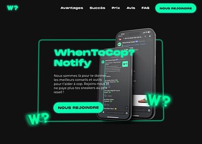 Conception du Bot Sneakers WhenToCop? Notify - Application web