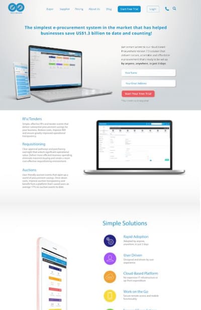 Conversion website for SaaS company - Webseitengestaltung