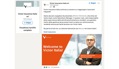 Victor Insurance Italia - Webseitengestaltung