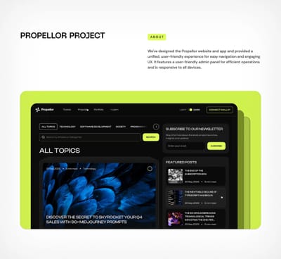 Propellor Crypto Portfolio & Wallet - Mobile App