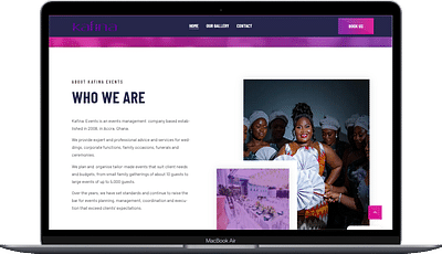 Kafina Events - Création de site internet