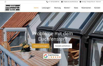 Bunse Dachfenstertechnik - Webseitengestaltung