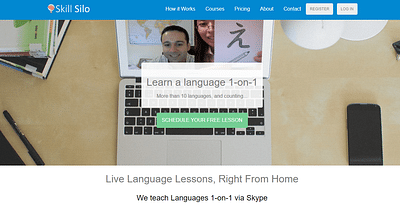 Skill Silo - Live Language Learning Online - Création de site internet