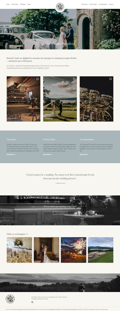 New Squarespace Website for Boturich Castle - Copywriting