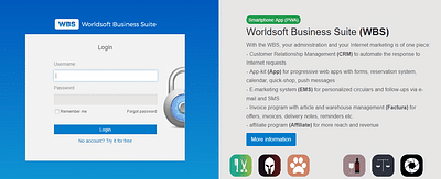 CRM and E-mail Marketing System for WorldSoft AG - Creación de Sitios Web