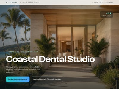 Coastal Dental Studio: Standard Build (concept site) - Création de site internet