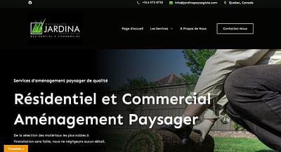Jardina Paysagiste Canadian-French Multi-Language - Creazione di siti web