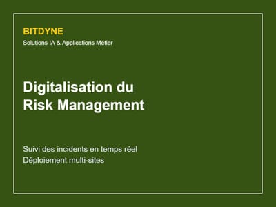 Digitalisation du Risk Management — suivi des incidents temps réel - Consultoría de Datos