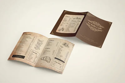 La Bella Caffé: diseño de carta para cafetería en Málaga - Diseño Gráfico