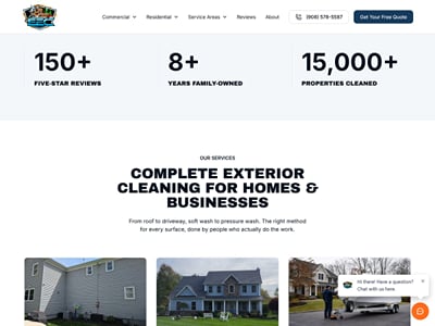 110 page exterior cleaning website, local SEO and Google Ads - Onlinewerbung