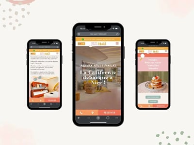 Nice Pam Hôtel - un site rétro-chic pensé pour la réservation directe - Creación de Sitios Web