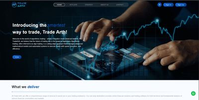 Trade Arth – Algorithmic Trading Platform Website Development - Software Development