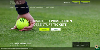 Tickets To Wimbledon - Website Creation