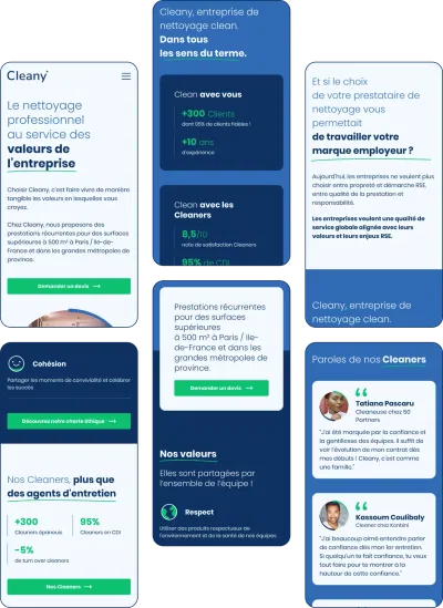 CLEANY - UX UI - INTEGRATION - ECO CONCEPTION - Website Creation