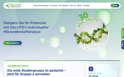SALUTO – Webdesign für Gesundheit und Forschung - Webseitengestaltung
