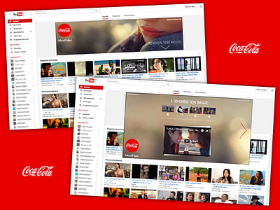 Campagne MastHead Coca-cola sur Youtube - Grafikdesign
