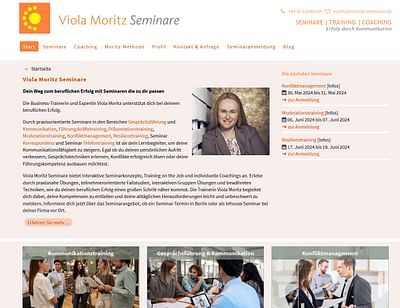 Seminar-Angebot und Buchungen - Webseitengestaltung