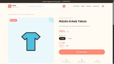 Çınar Çocuk Giyim — E-commerce Store & Management Platform - Website Creatie
