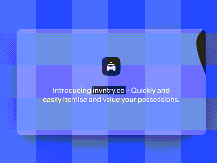 Invntry: Simplifying contents insurance with intelligent AI automation - Application web