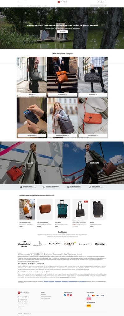Univaro Bags - E-commerce