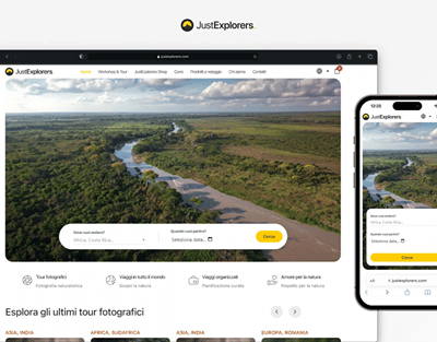Just Explorers – E-commerce per esperienze di viaggio fotografico - Sviluppo di software