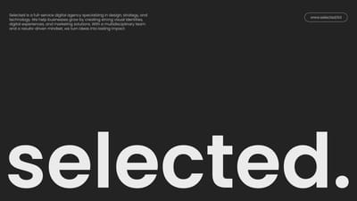Digital Agency Brandbook | Brand Identity | Selected - Branding & Positionering