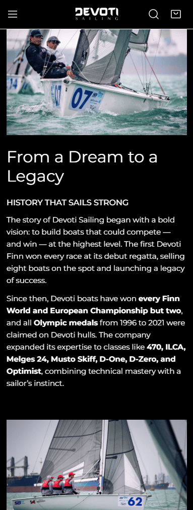 Creazione eCommerce: Devoti Sailing - Creazione di siti web